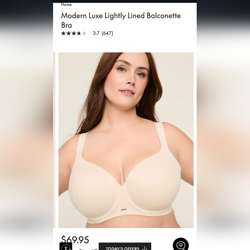 Cacique Lightly Lined Balconette Bra - Cream